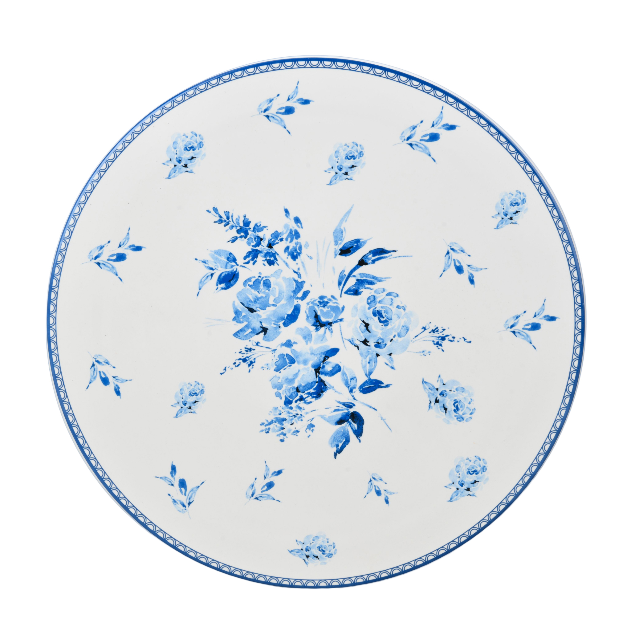 Blue Flower 12 Pizza Plate