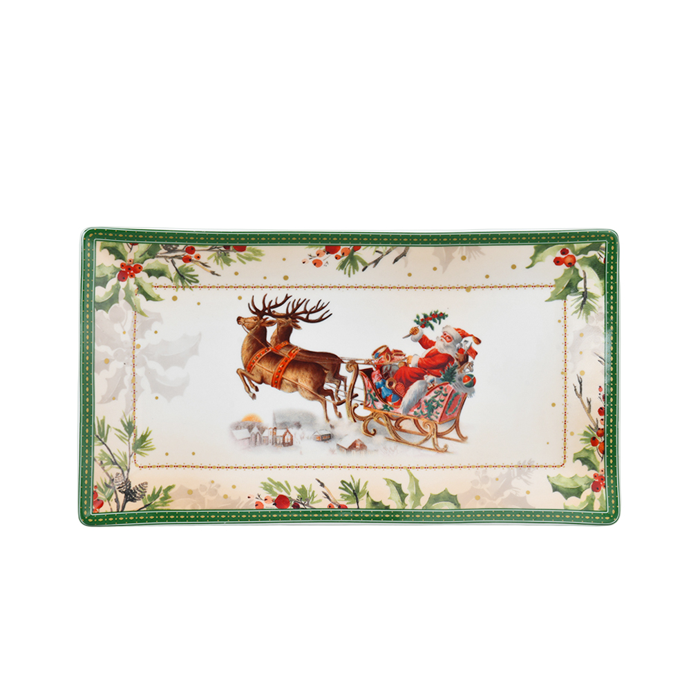 Merry Christmas 10'' Rectangular Plate