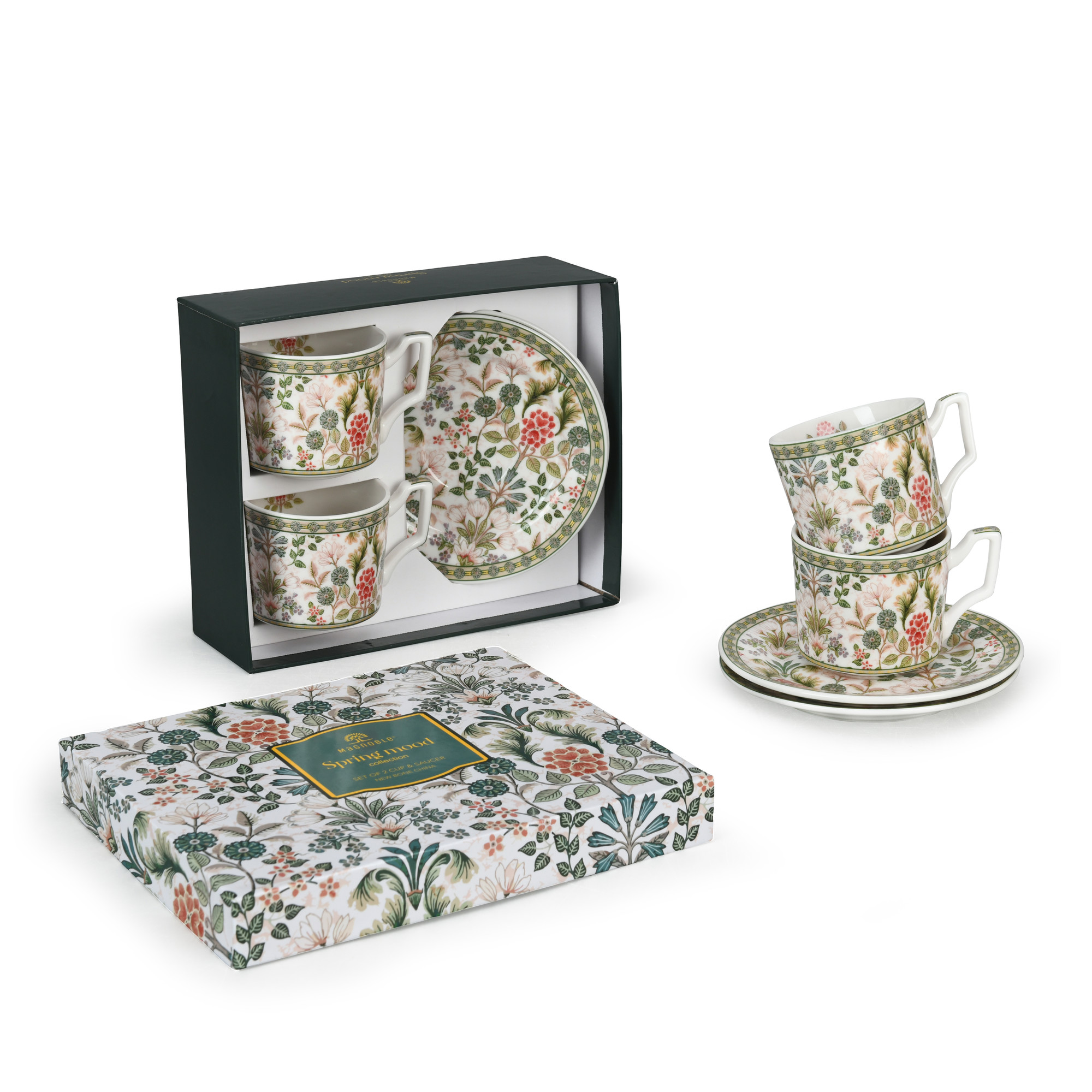 Spring Mood Ceramic Cups And Saucers