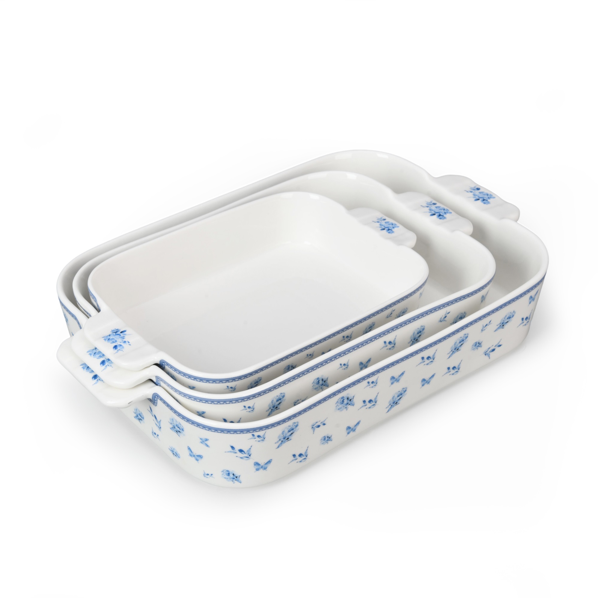 Blue Flower 7.5''/9.5''/11.5'' Rectangle Bakeware