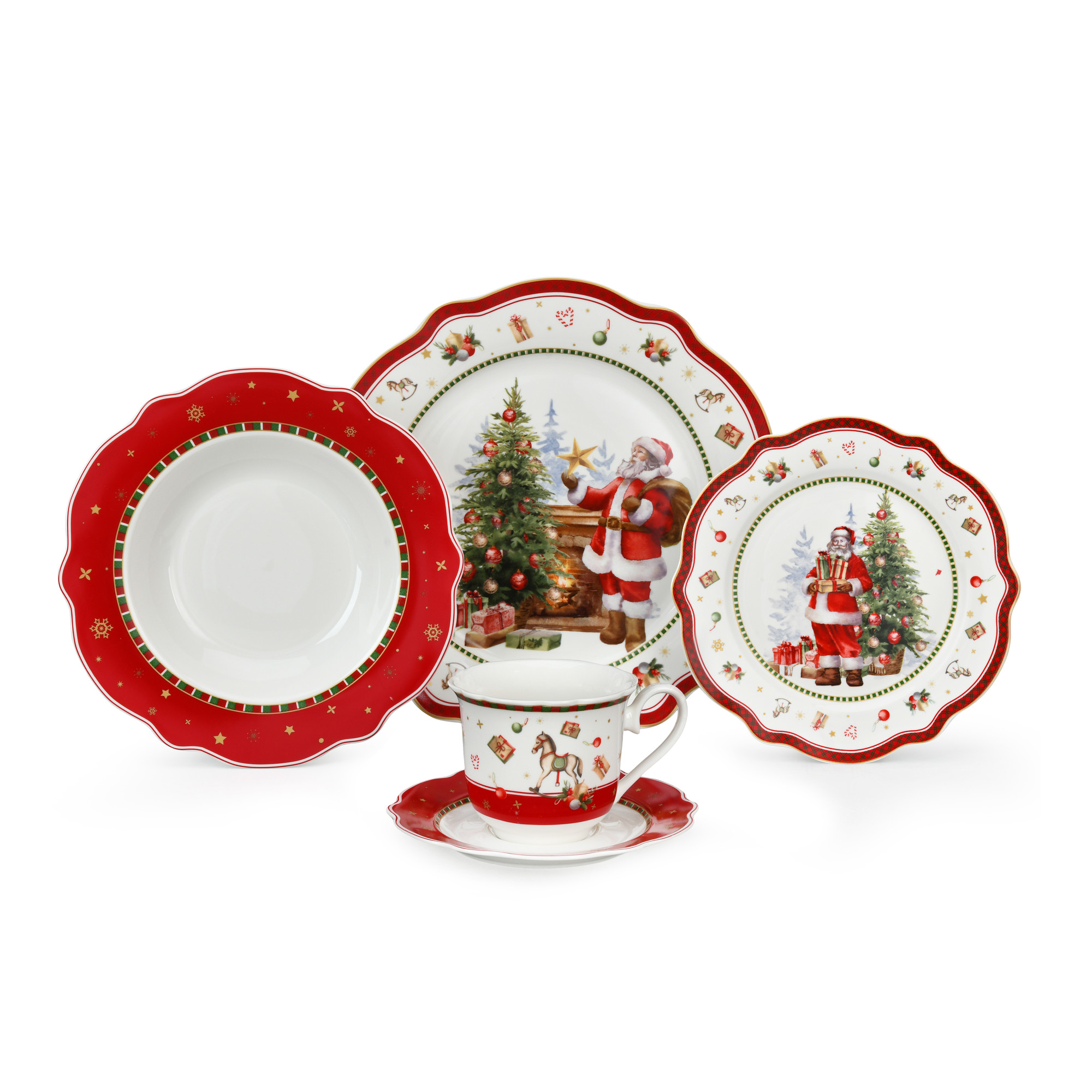 20pcs Festive Santa & Tree Dinner Set