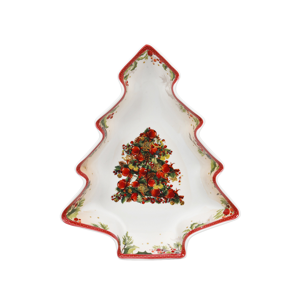 Merry Christmas Tree-shaped Plate