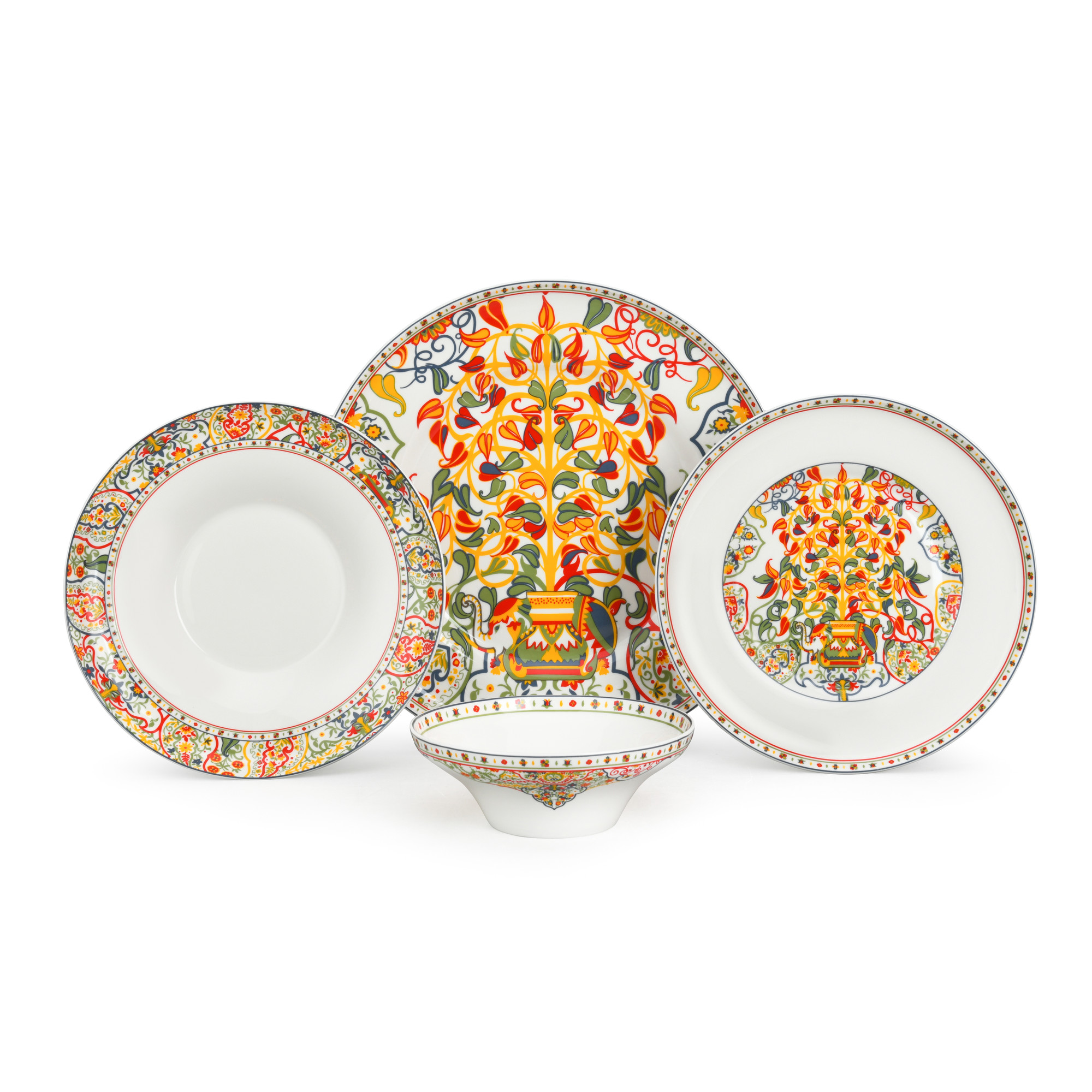 24pcs Vibrant Floral Dinner Set