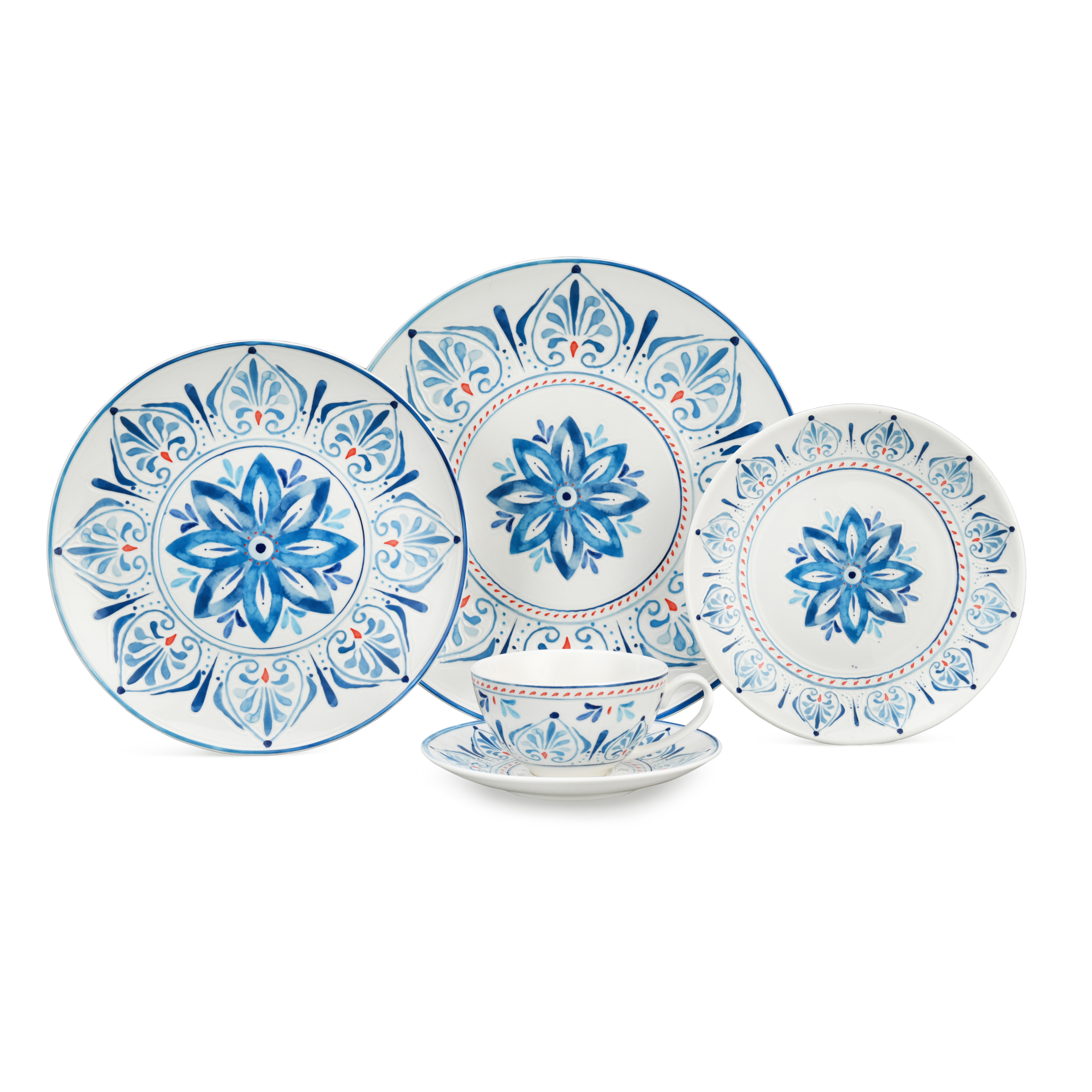 20pcs Blue Embossed Artistic C