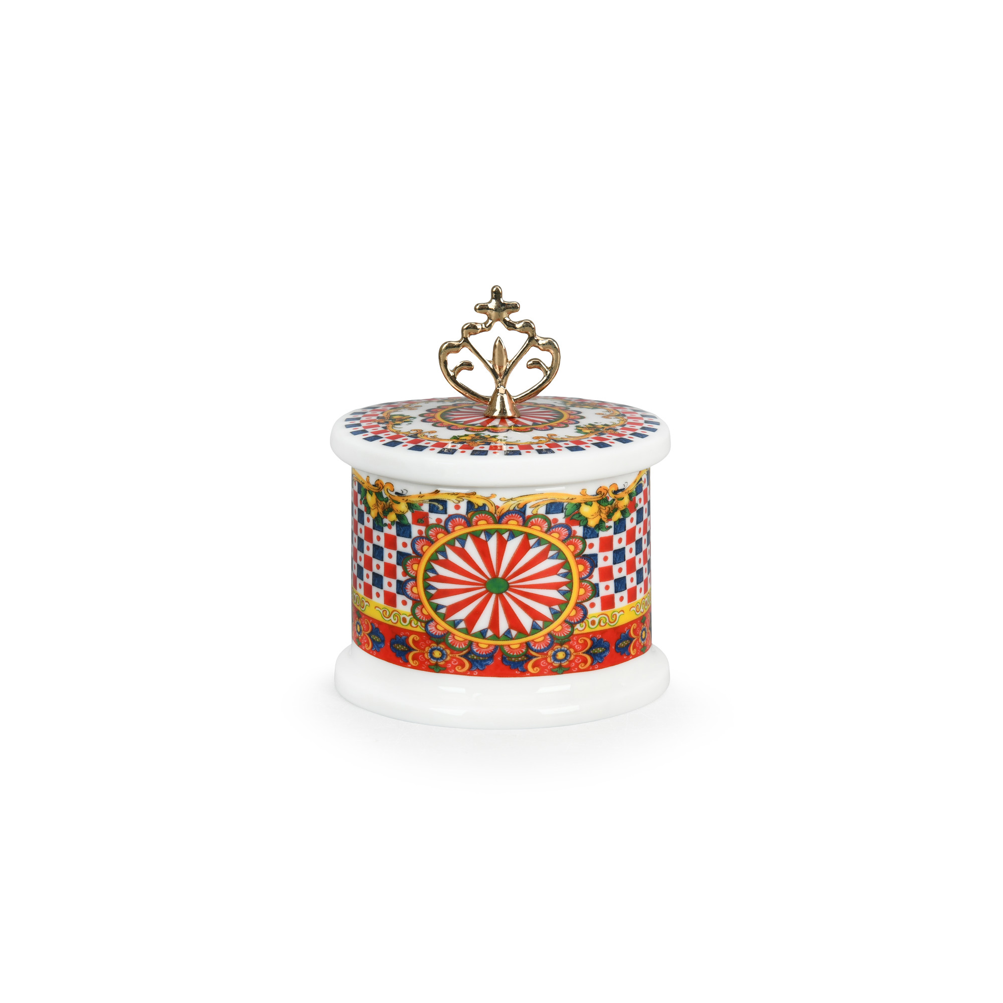 Sicilian Pottery Canisters with Lids