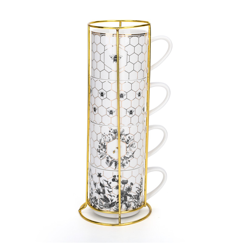 Harmony S/4 360ml Mugs With Metal Stand