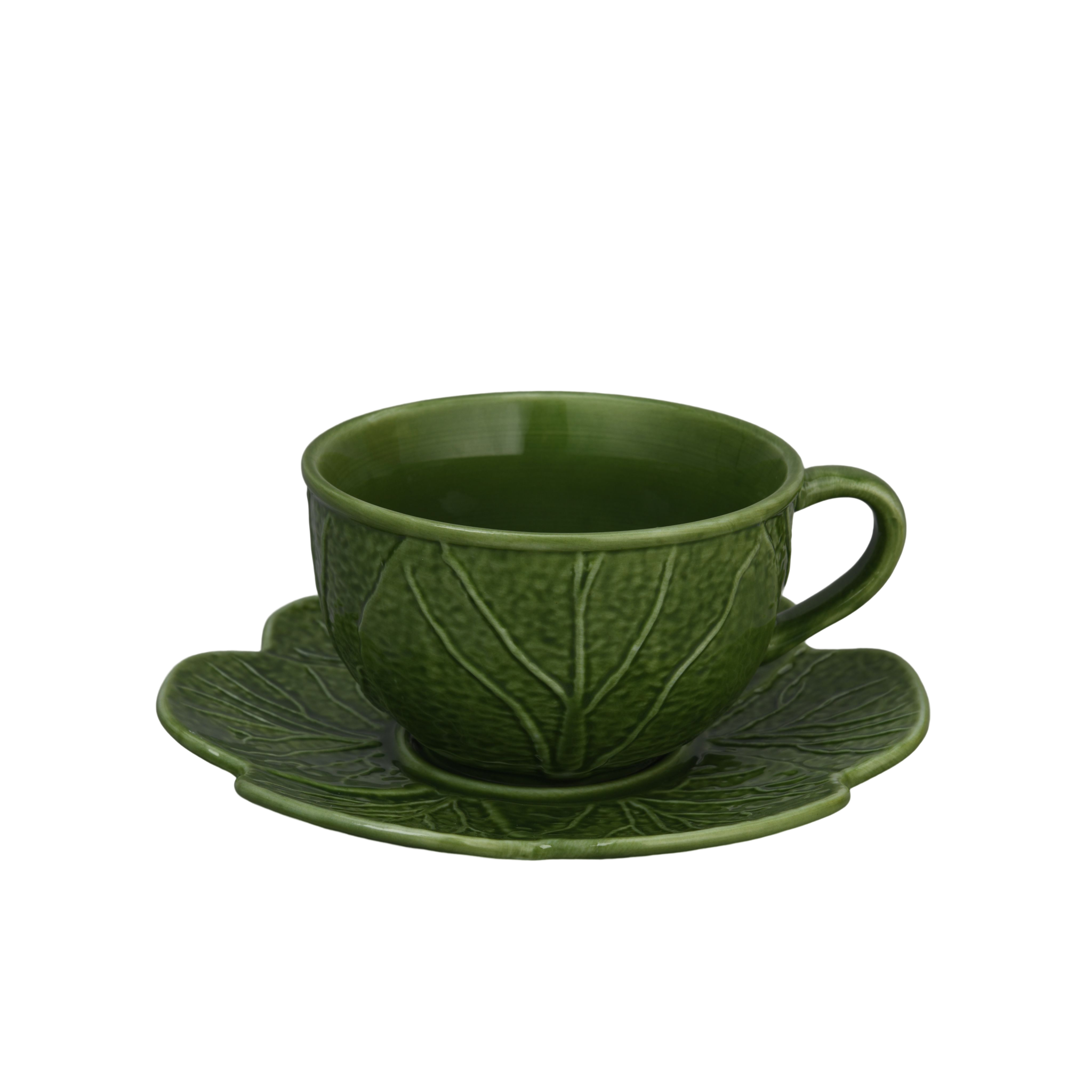 220ML Cabbage Design Tea Cup & Saucer New Bone China