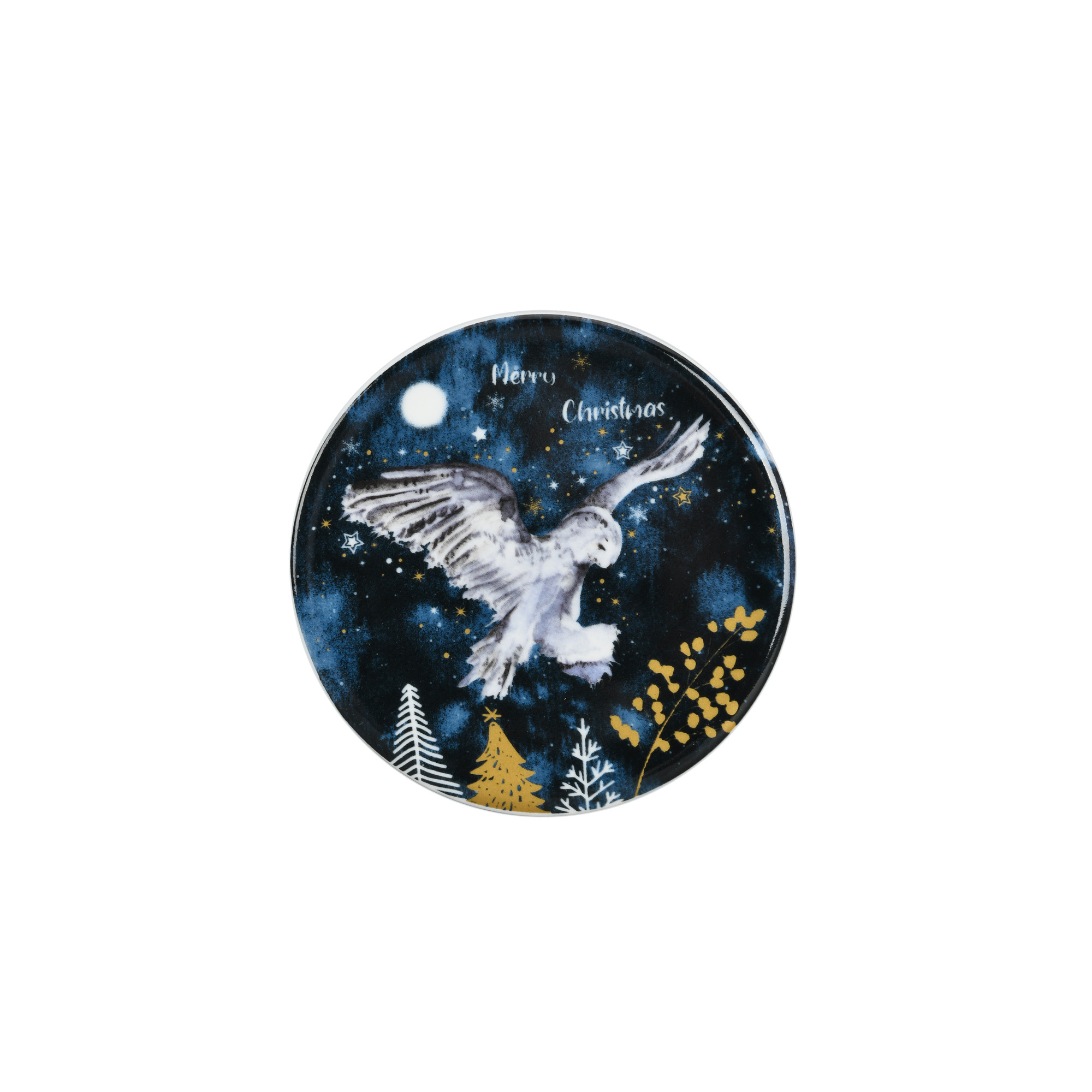 Winter Night Ceramic Coaster