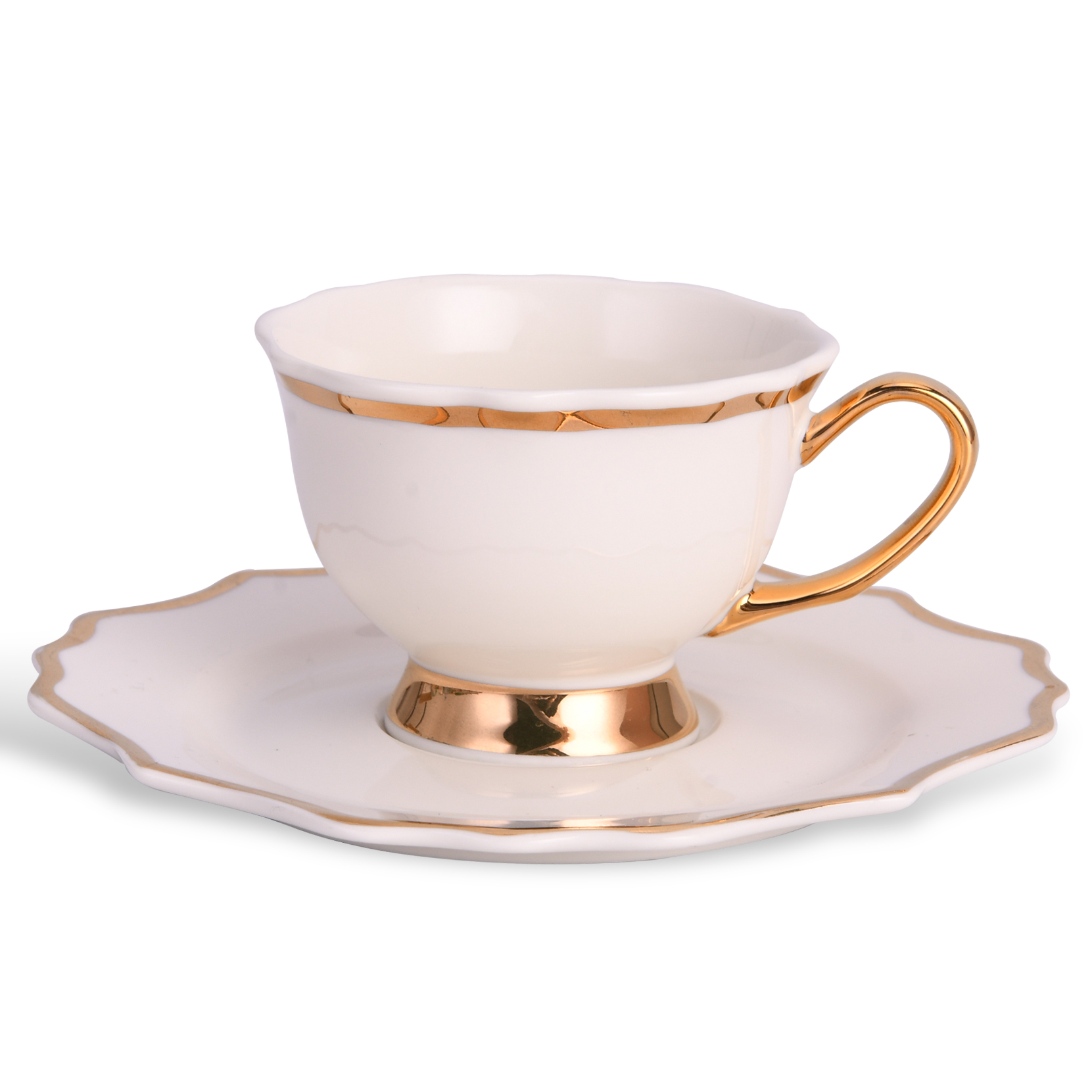 Luxury Gold Rim White Porcelai