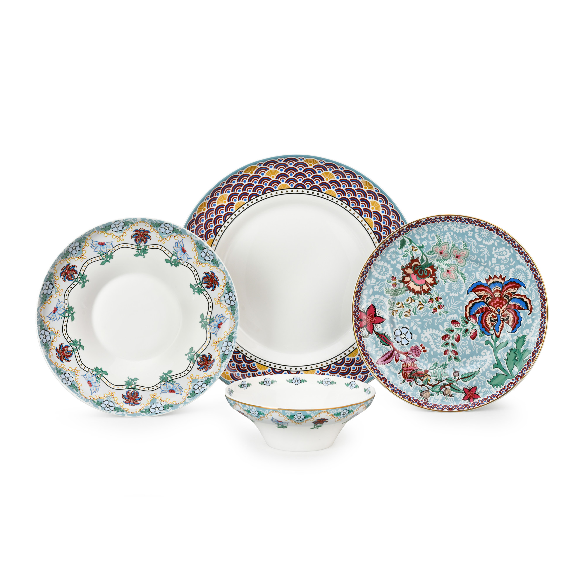 24pcs Vintage Floral Dinner Set