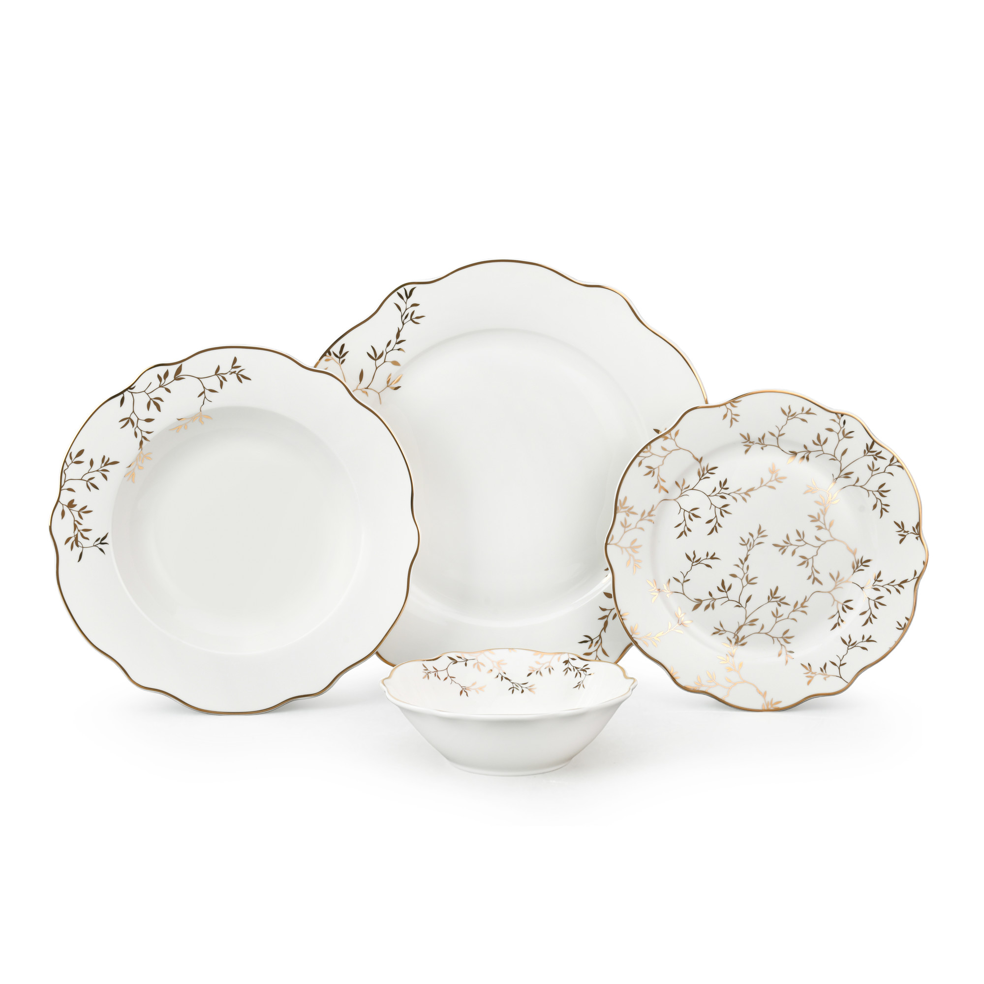 24pcs Magnoble Elegant Refined Ceramic Dinnerware Set