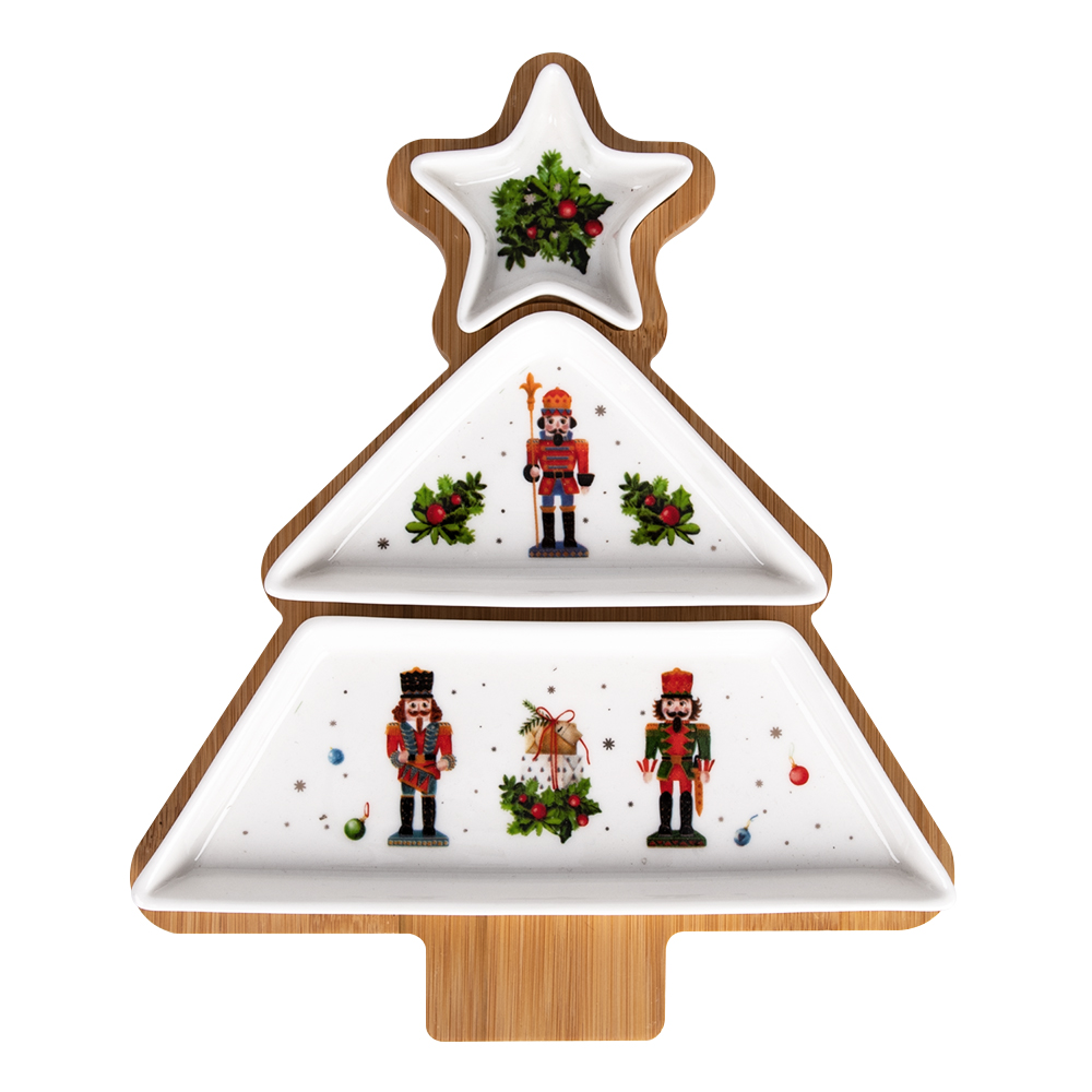 The Nutcracker Holiday Christmas Tree-shaped Three-section Plate