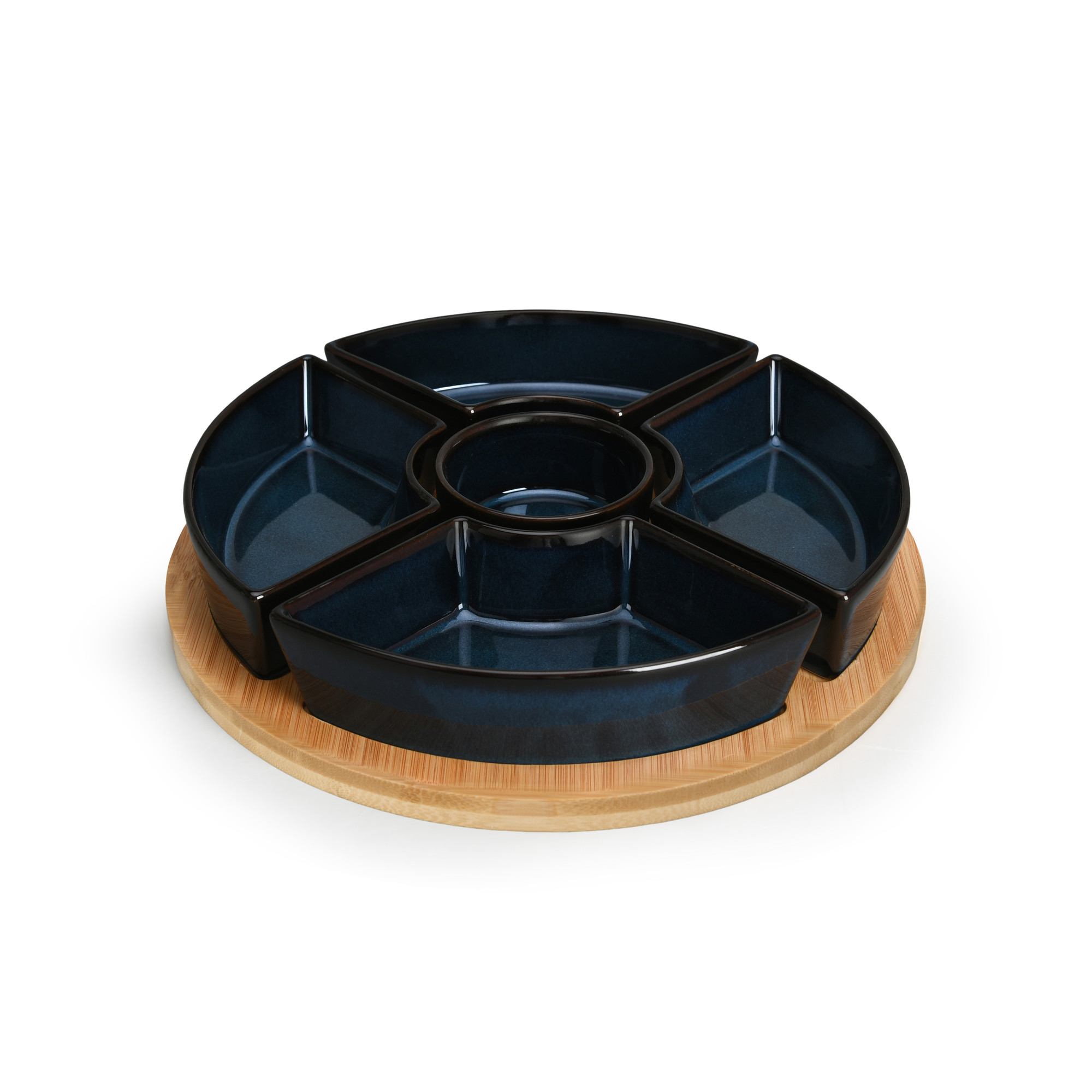 Modern Navy Ceramic Snack Plat