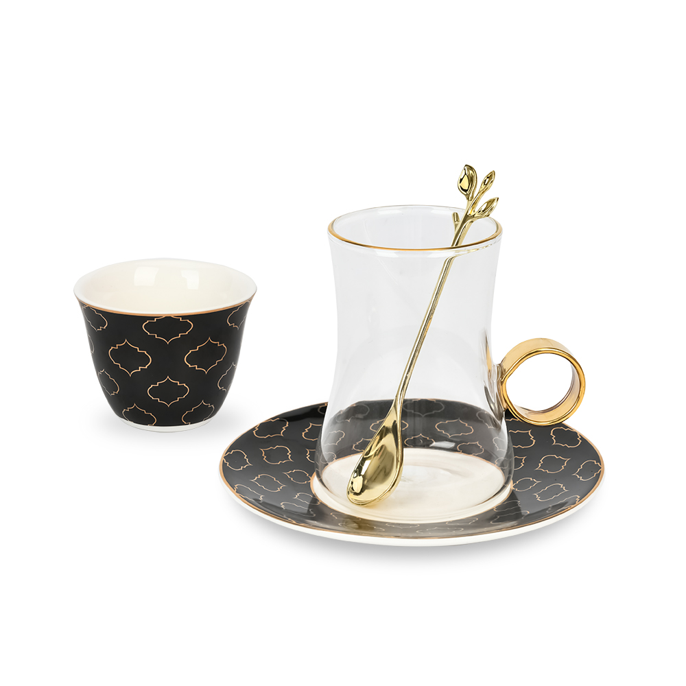 Decorative Gold Rim Glass Tea 