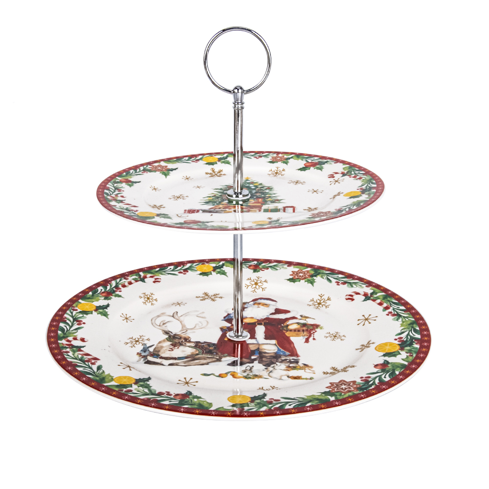 Santa Claus 2 Tiers Cake Stand