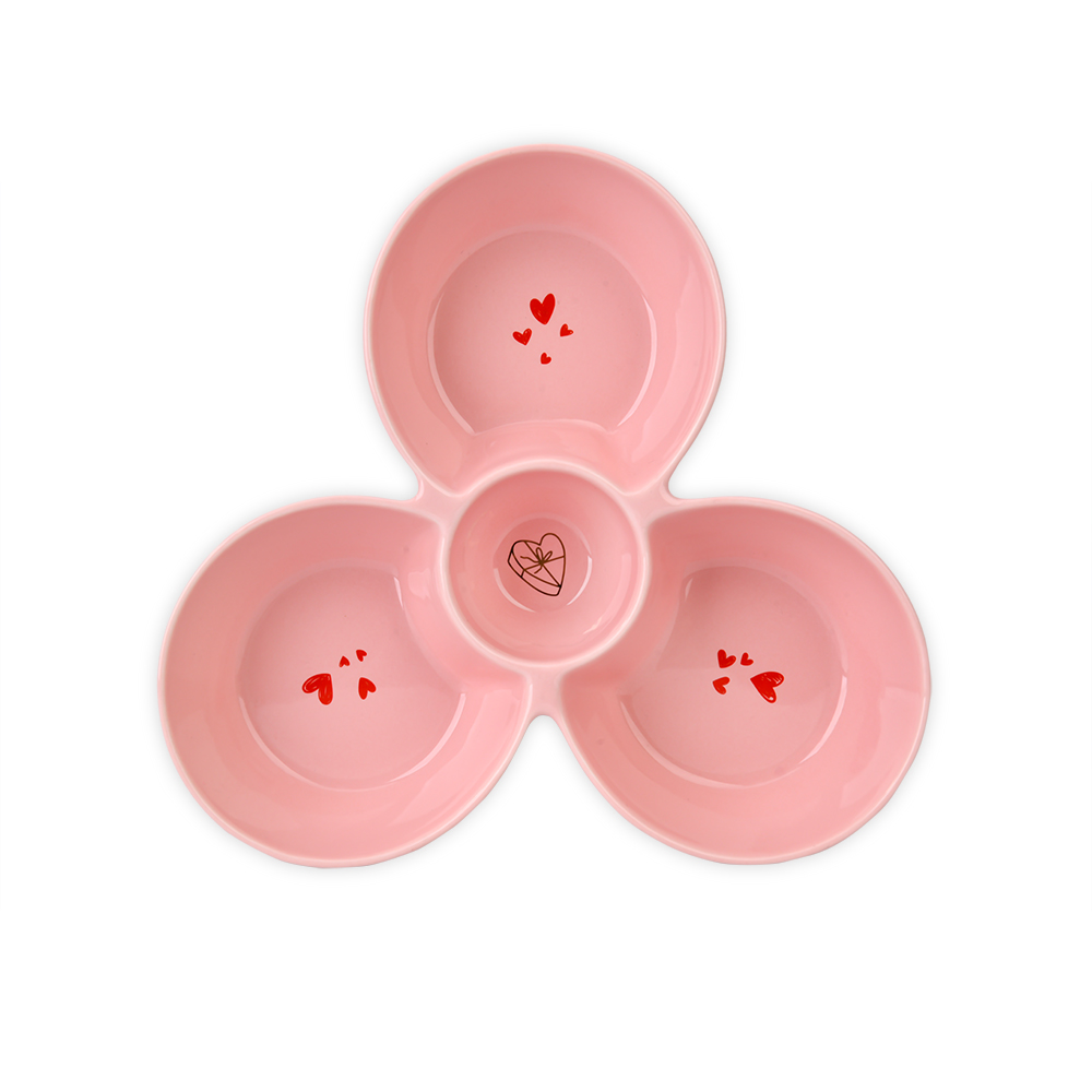 Hey Love Four-compartment Divided Plate