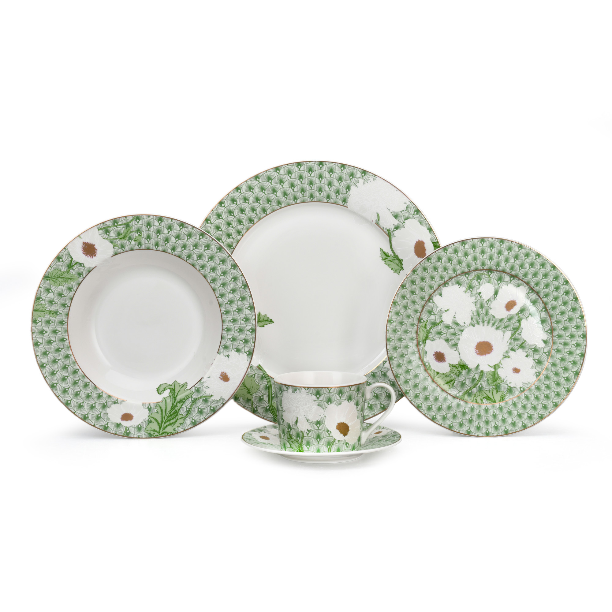 Blossom Dinner Set with Flower Design Relief Pattern