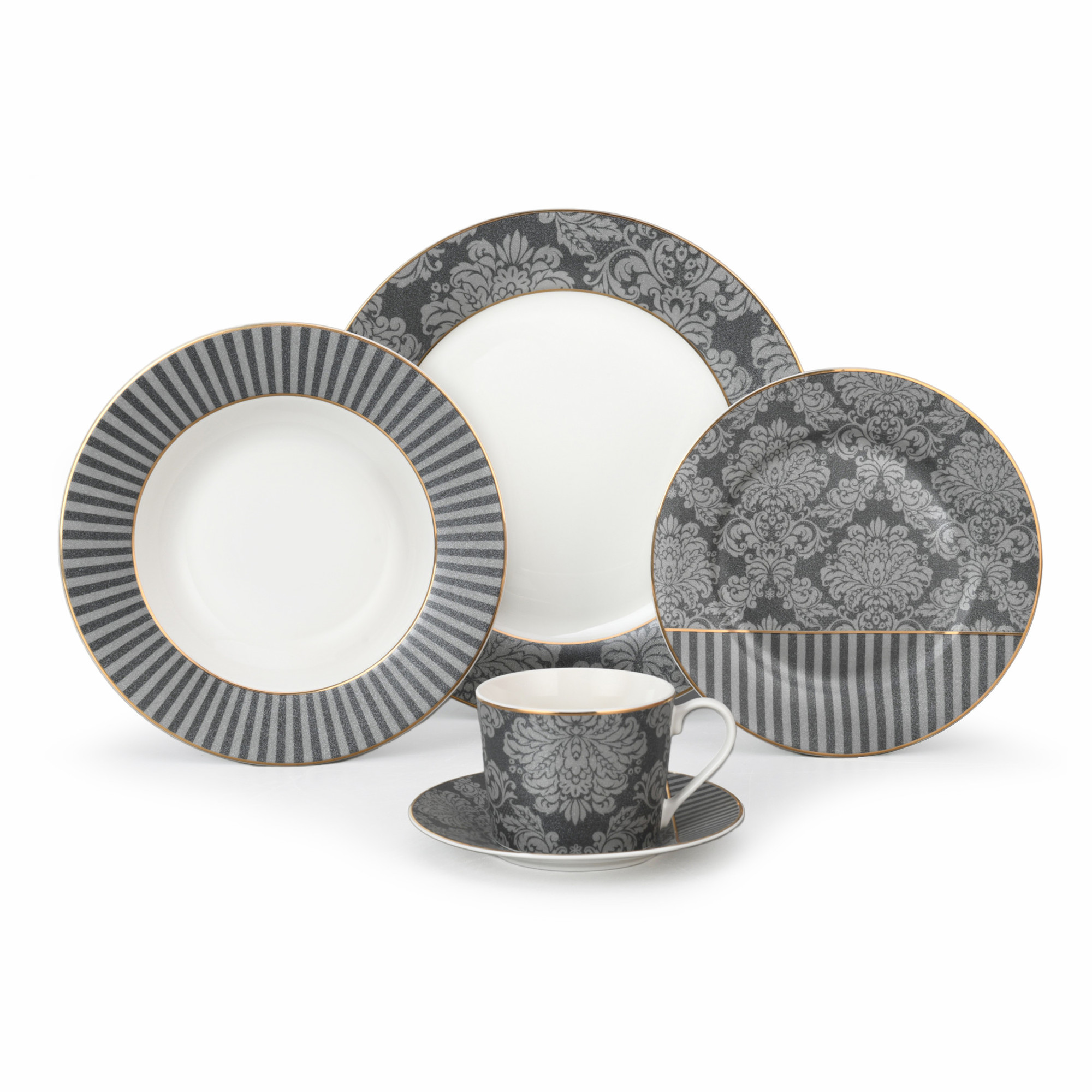 Vintage Damask 20pcs Dinner Set