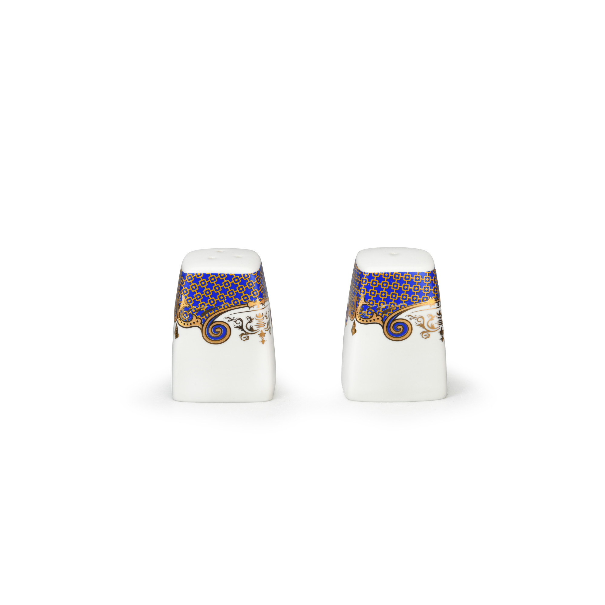 Golden Lines on Blue Salt Pepper & Spices