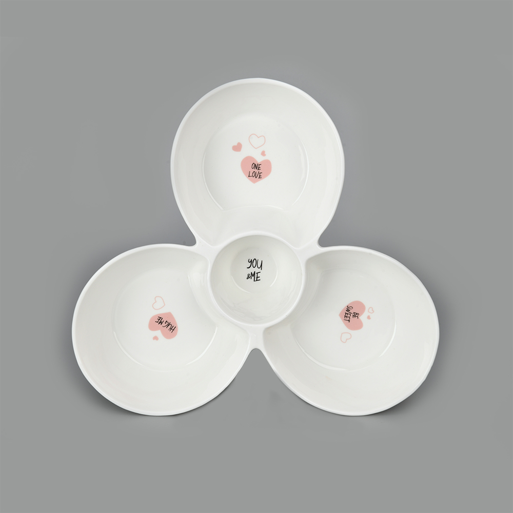 Candy Hearts Four-compartment Divided Plate