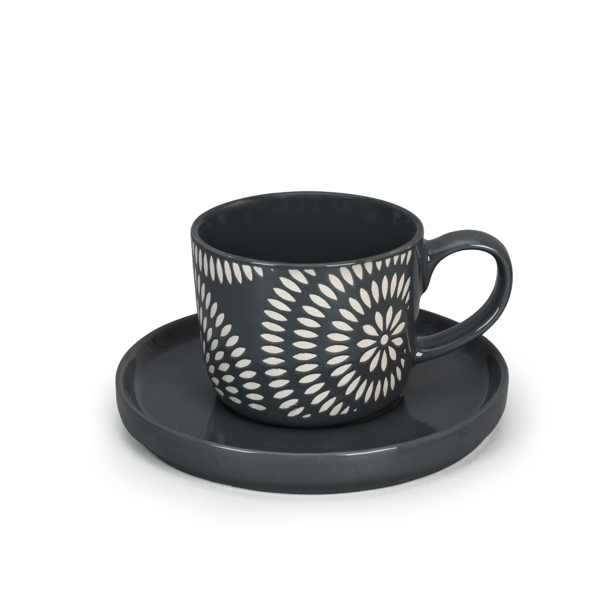 Monochrome Blossom 231ml Cup & Saucer