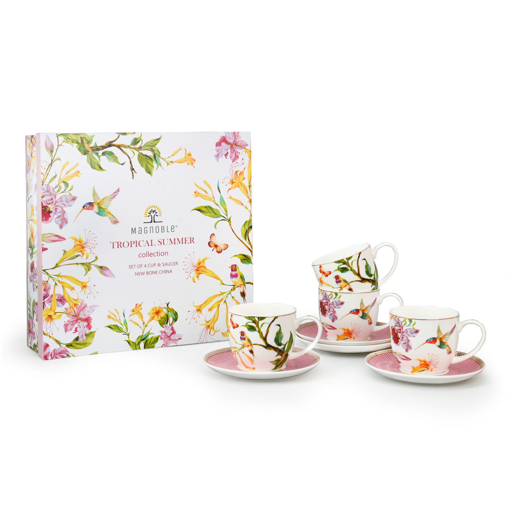 Pink Serenity Set of 4 270ml Cup & Saucer