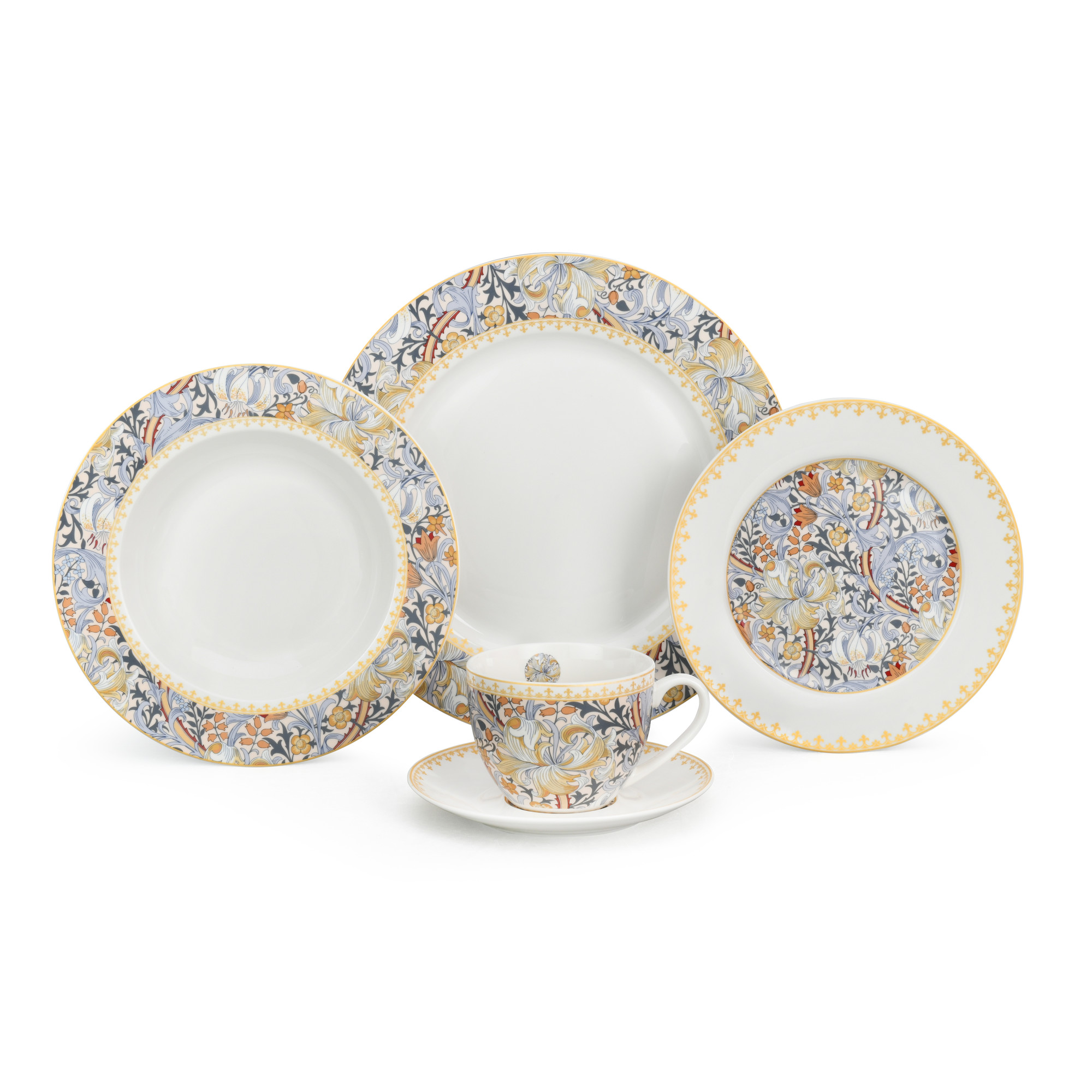 20pcs Botanical Elegance Ceramic Tableware Set