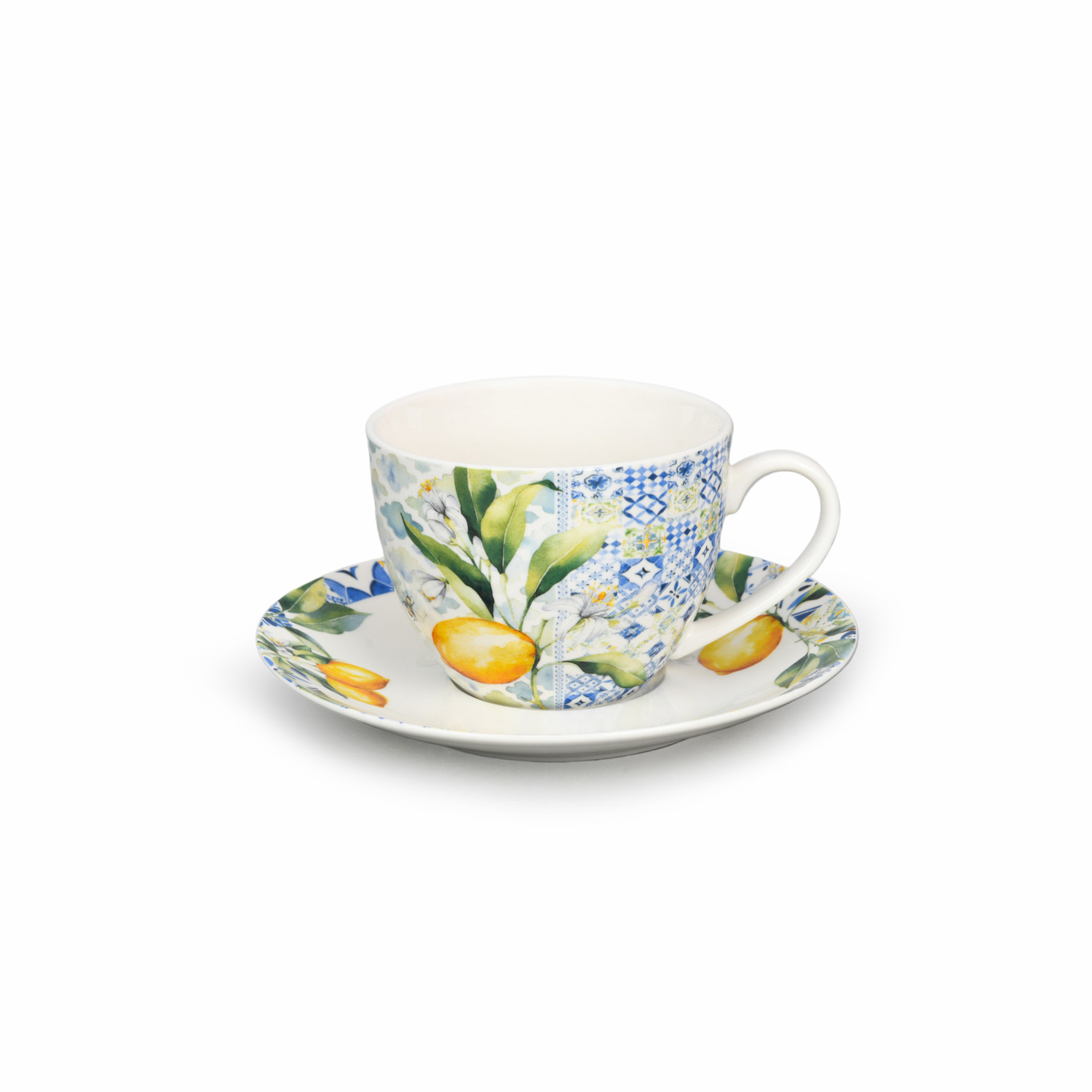 Bright Citrus 260ml Tea Cup & Saucer