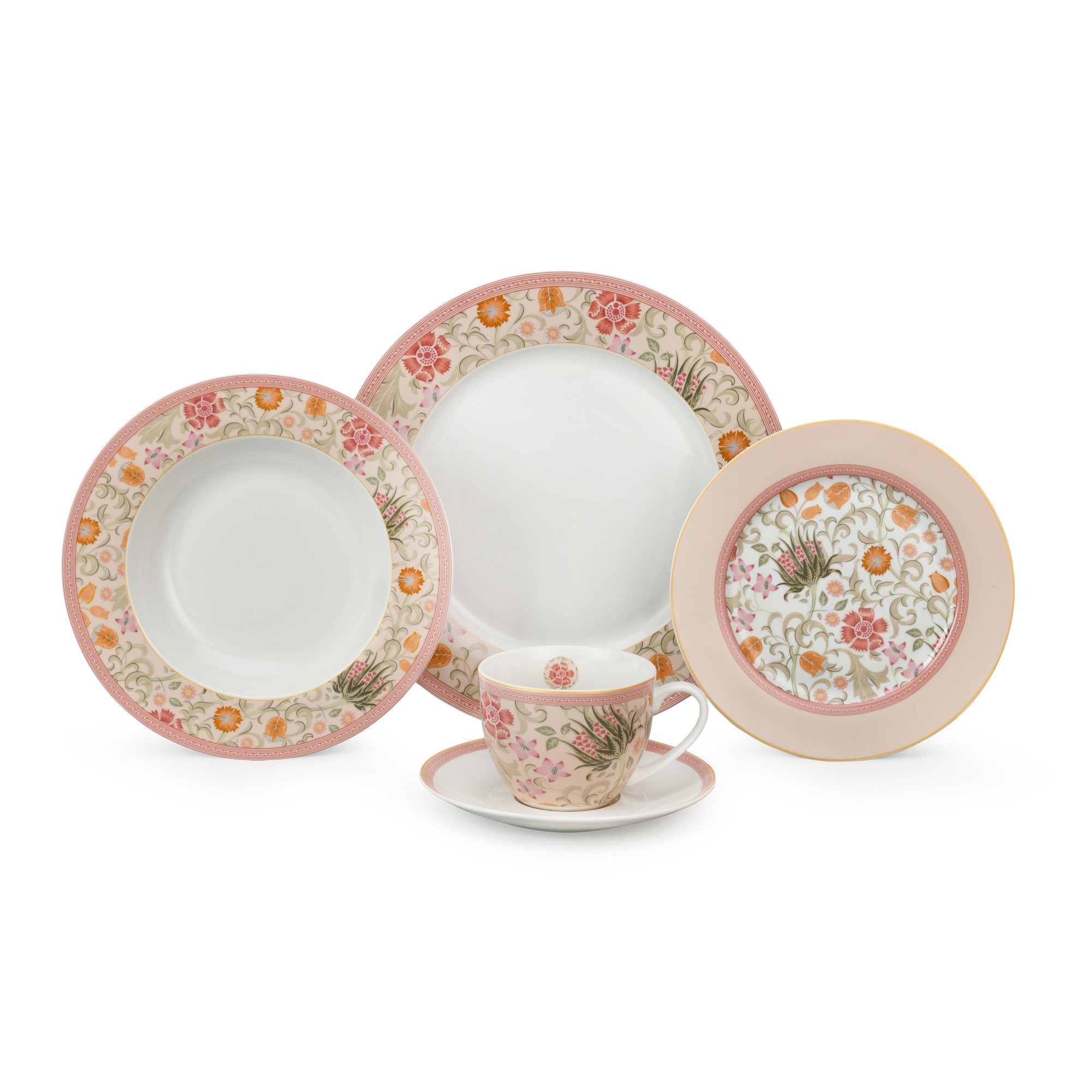 20pcs Botanical Elegance Ceramic Dinner Set
