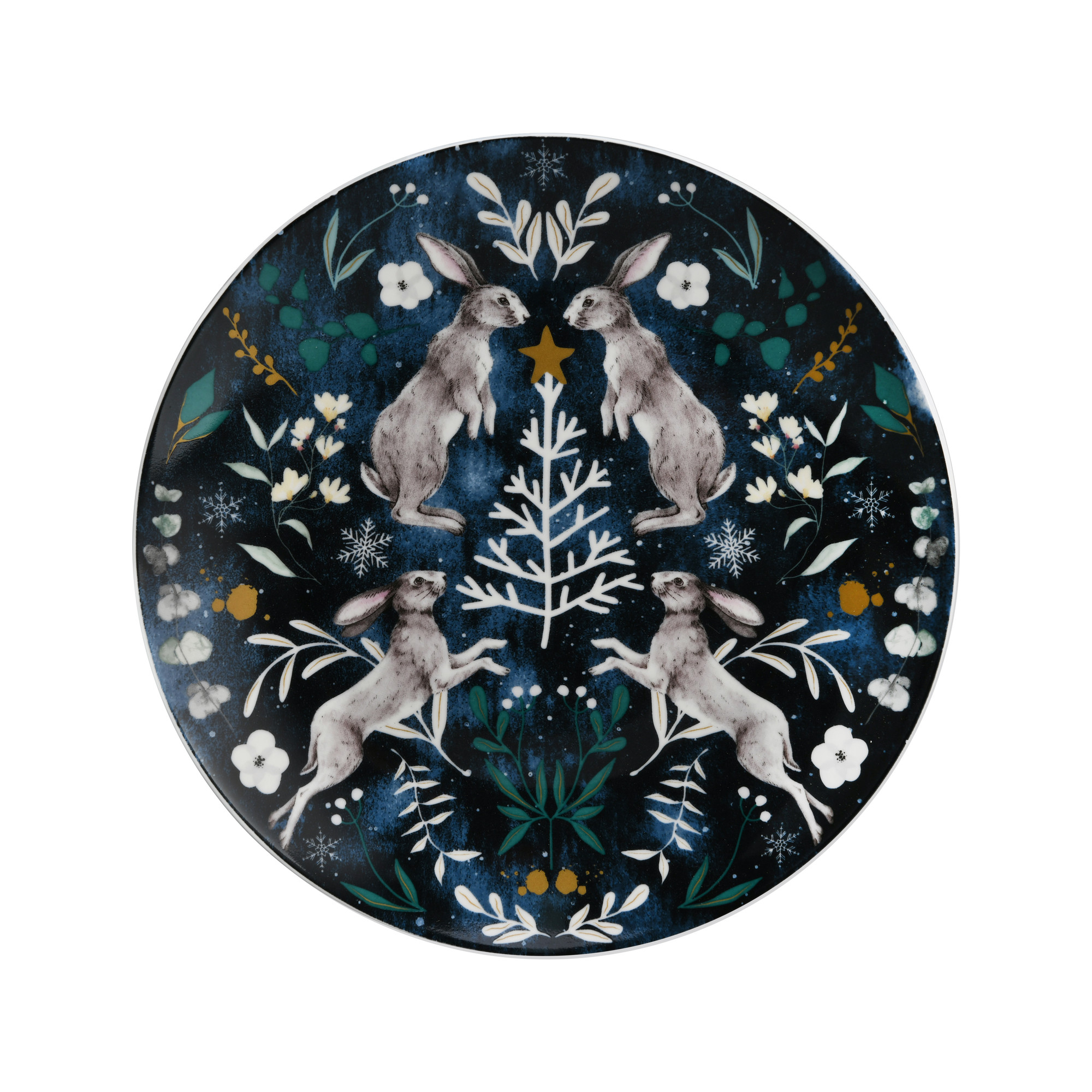 Winter Night 8'' Coupe Dessert Plate