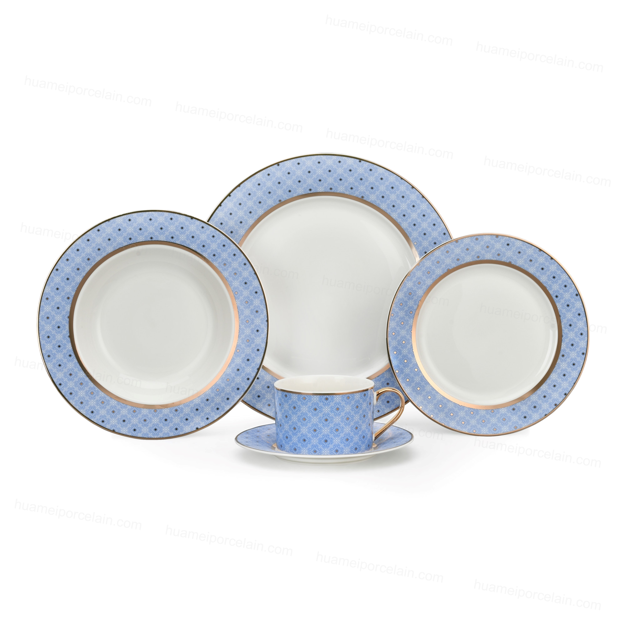 20pcs Harmony of Pattern and Gold Dinner Set