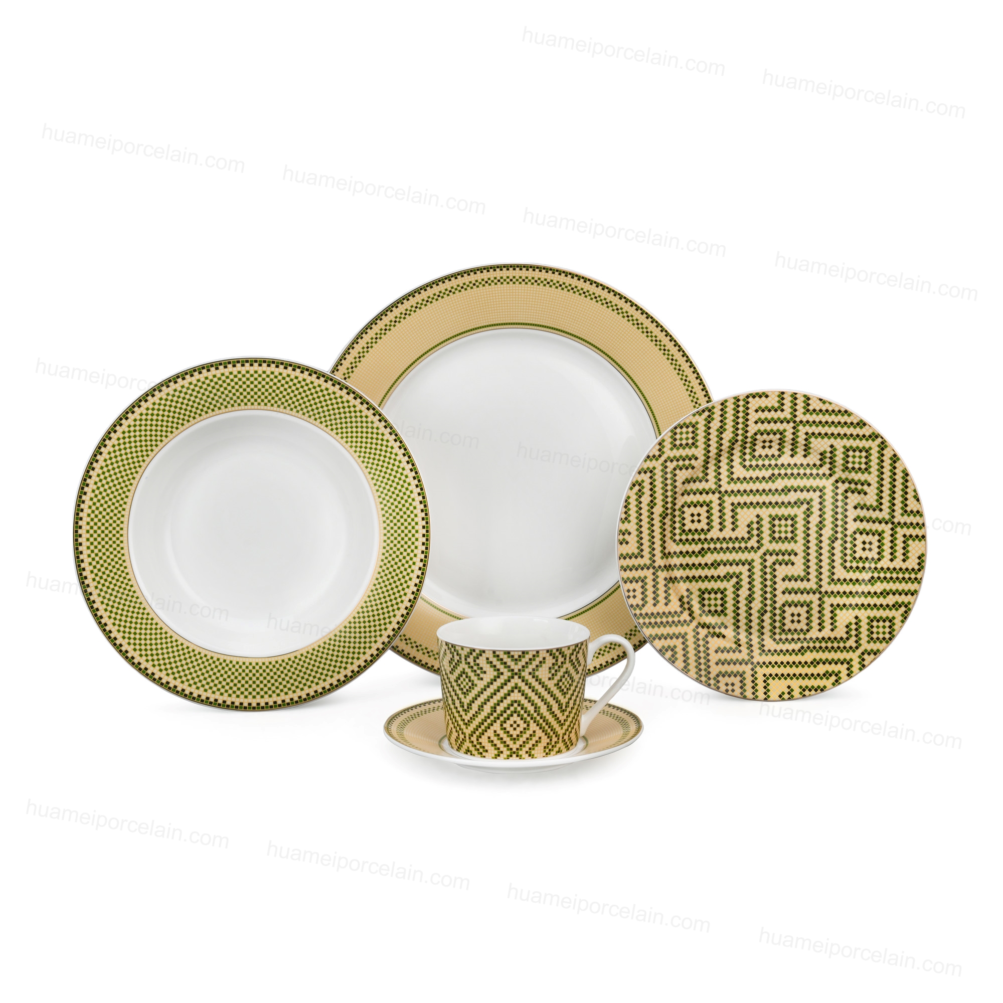 20pcs Timeless Geometric Charm Dinner Set