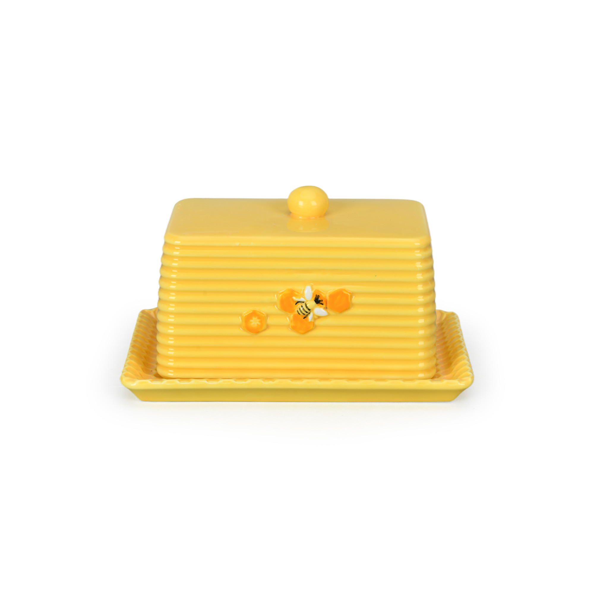 Hand-painting Bee Butter Dish