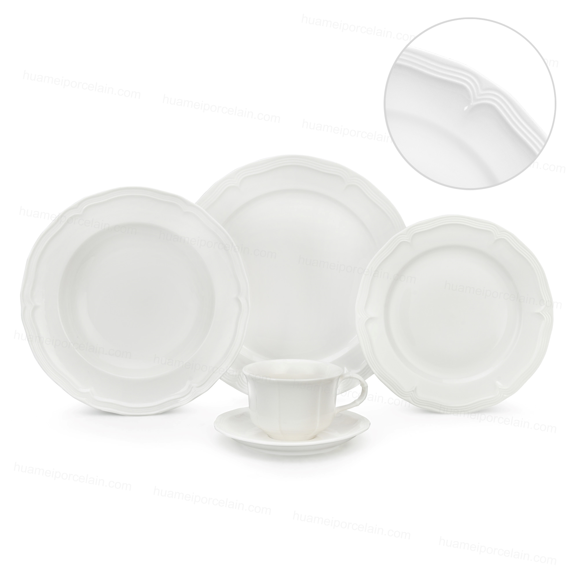 20PCS Magnoble Artistic Relief Elegance Ceramic Dinnerware Set