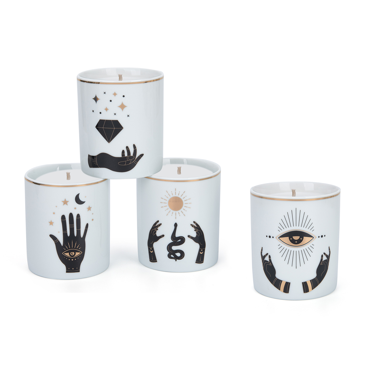 S/4 Porcelain Candle Holder