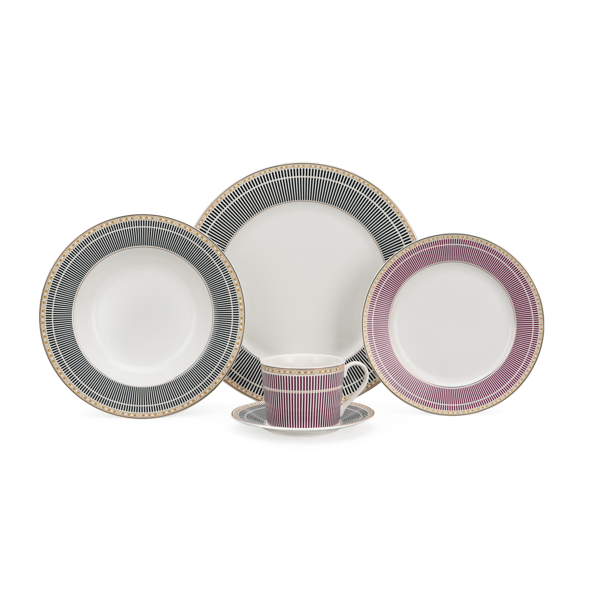 20pcs Geometric Porcelain Dinner Set