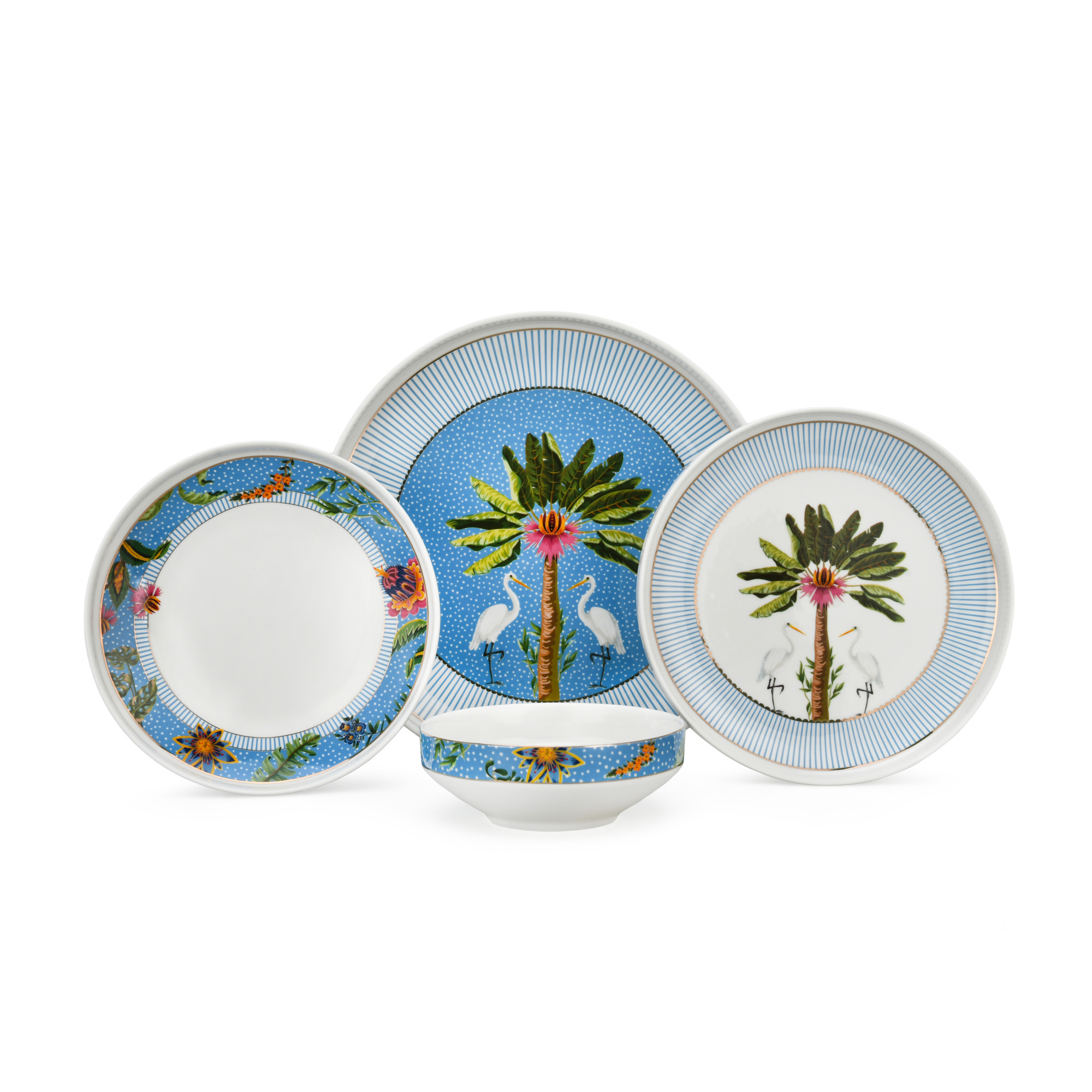 24pcs Tropical Porcelain Dinnerware Set