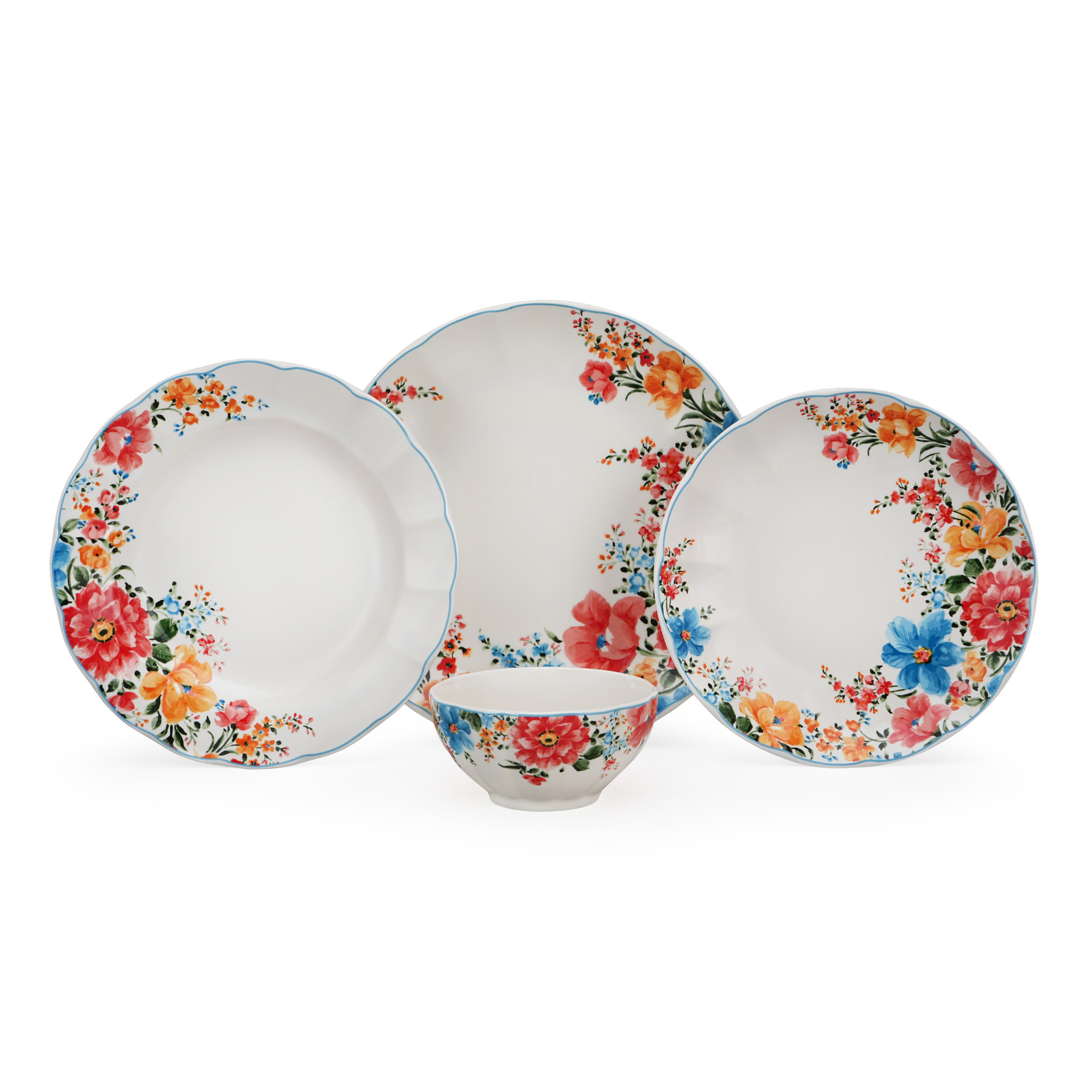 24pcs Elegant Floral Ceramic Dinnerware – Timeless Beauty for Your Table