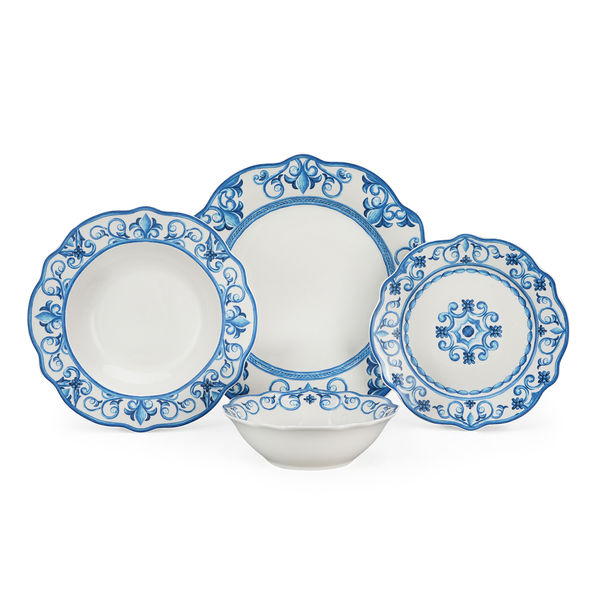 24pcs Inglaze Floral Ceramic Dinnerware Set