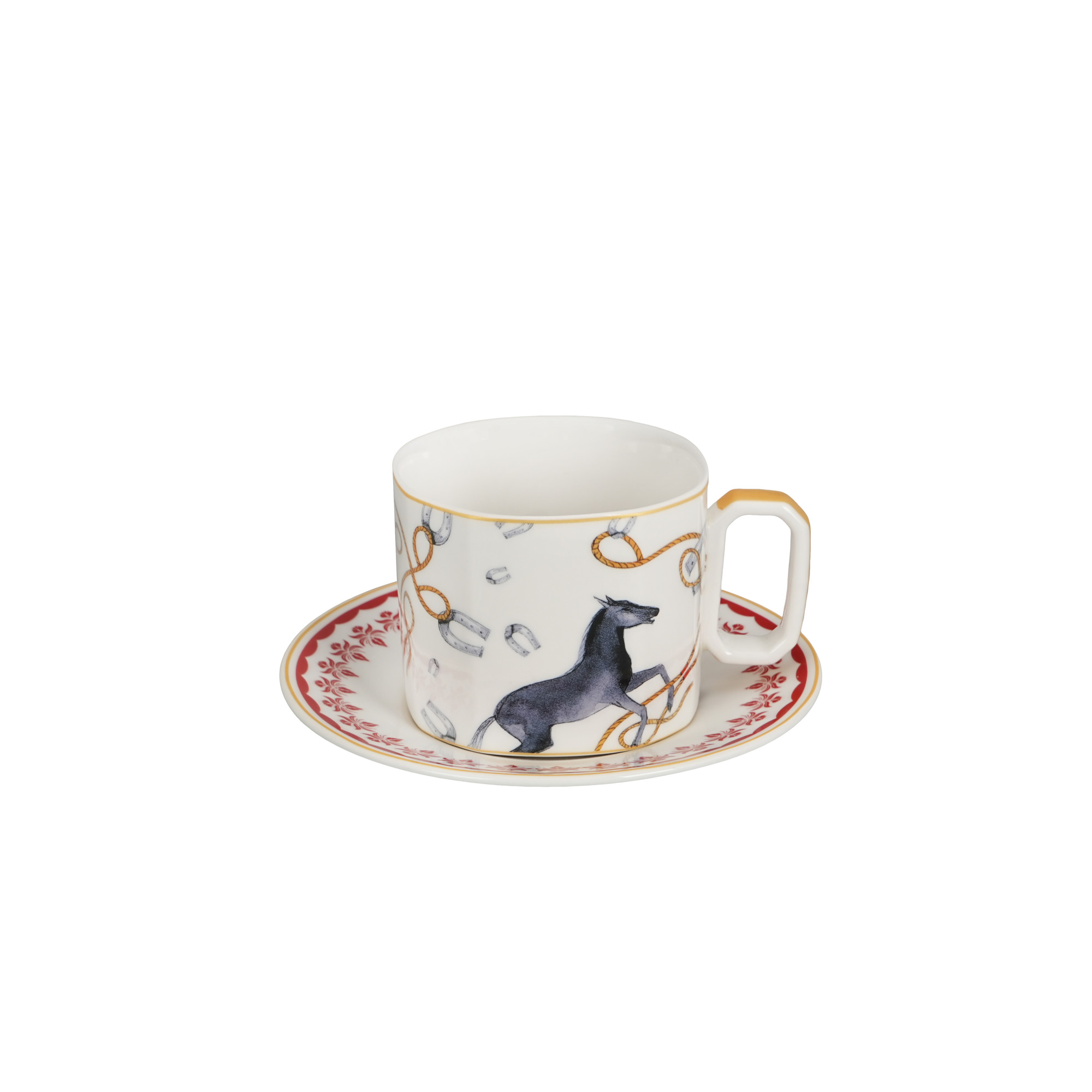 Oriental Horse 250ml Cup & Saucer