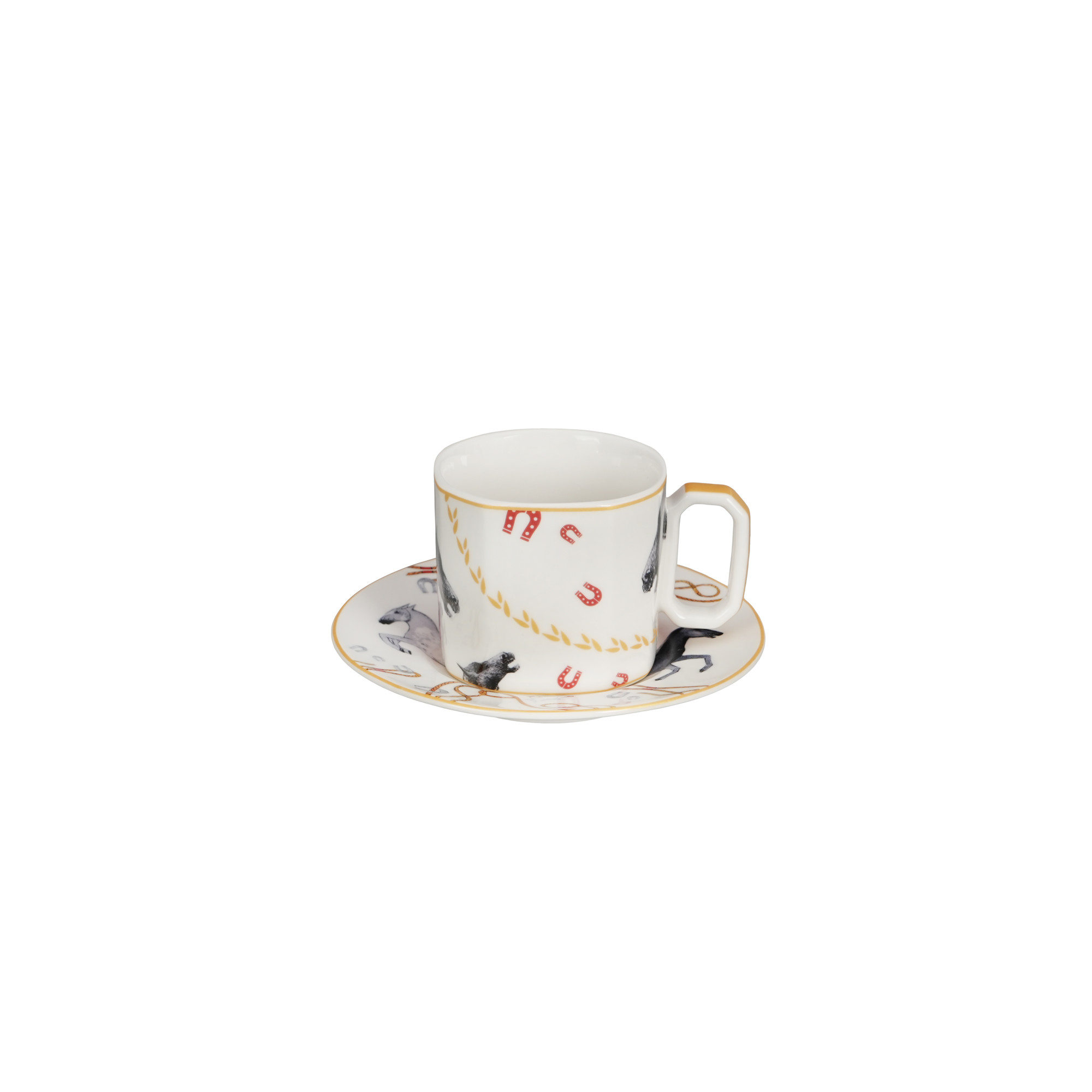 Oriental Horse 120ml Cup & Saucer