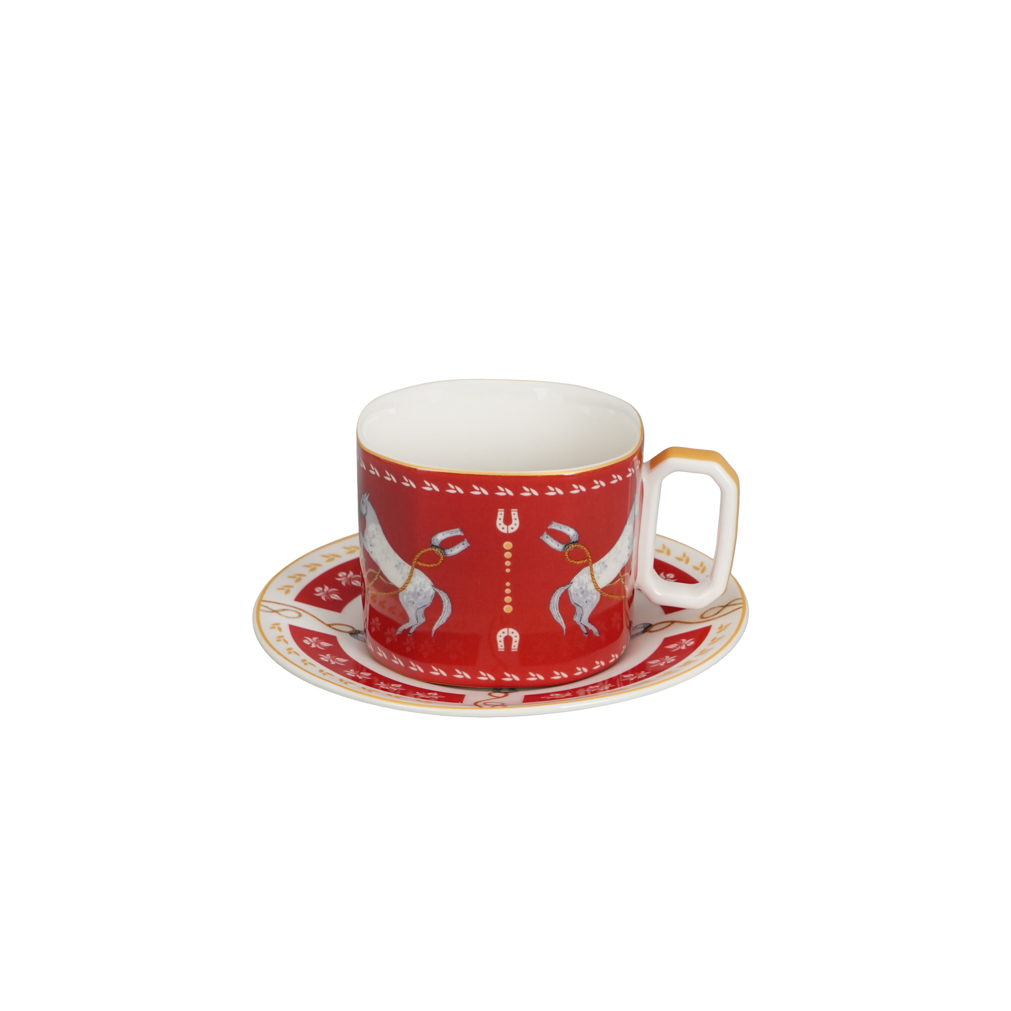 Oriental Horse 250ml Cup & Saucer